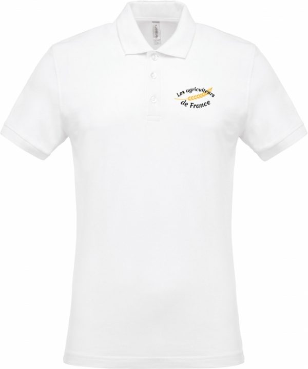 POLO HOMME BLANC AGRICULTEURS DE FRANCE