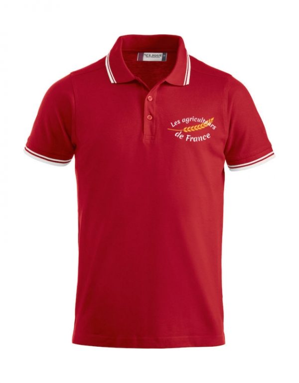 POLO LISERÉ UNISEXE ROUGE AGRICULTEURS DE FRANCE